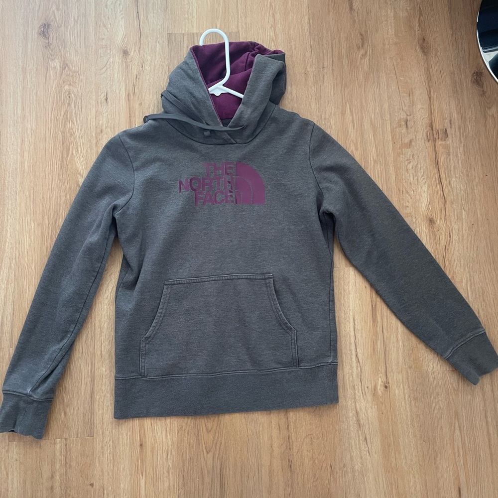 The North Face Charcoal and Burgundy Pullover